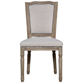 Arthas Light Sand Upholstery and Antique Bleached Wood Finish Dining Chair